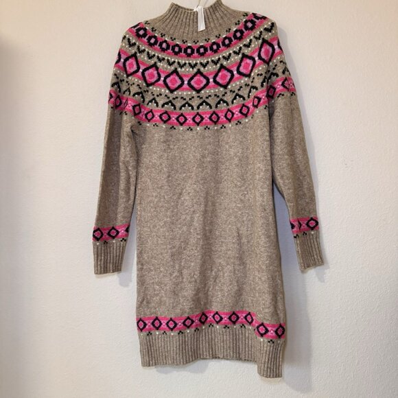 Loft Fair Isle Print Knit Sweater Dress Womens Size XS NWT $89 Acrylic Blend - Picture 5 of 11